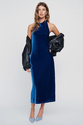 Anthropologie Maeve Jamie Velvet Midi Slip Dress