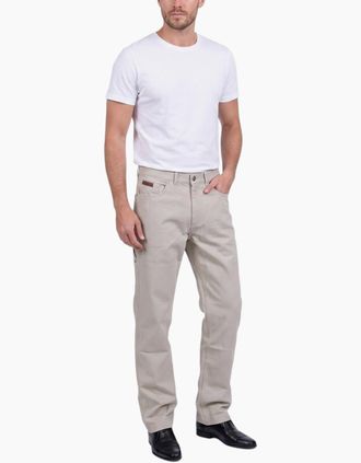 Farah Mens FARAH CLASSIC Mens Trousers Flat Cotton Twill - Grey - Size: W44 l32