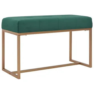 vidaXL Panca 80 Cm In Velluto Verde - Vidaxl