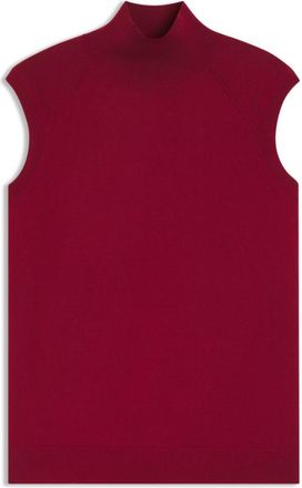 BOSS Mock-neck top in merino wool