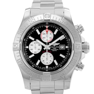 Breitling Pre-owned Breitling Super Avenger II Chronograph Automatic Chronometer Black Dial Mens Watch A1337111/BC29