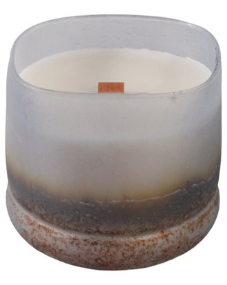 Sagebrook Home 4In 12Oz Lakeside Rain Frosted Glass Candle