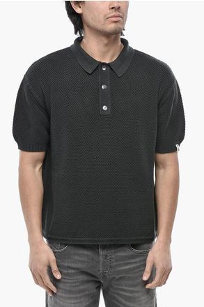 Palm Angels 3-Button MOSS STITCH Knit Polo size Xl