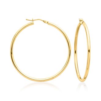 Ross-Simons Italian 2mm 10kt Yellow Gold Hoop Earrings