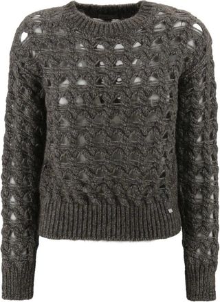Herno Stylish Jumpers Collection - female - Herno - Round-neck Knitwear - Brown - XL - Knitwear