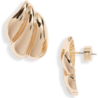 Nordstrom Fluted Stud Earrings in Gold at Nordstrom