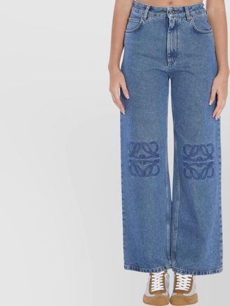 Loewe baggy jeans with wide leg and anagram cut-outs