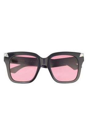 Alexander McQueen 53mm Square Sunglasses in Black Black Violet at Nordstrom Rack