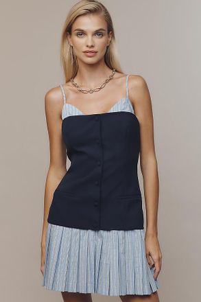 Maeve Sleeveless Peekaboo Twofer Mini Dress