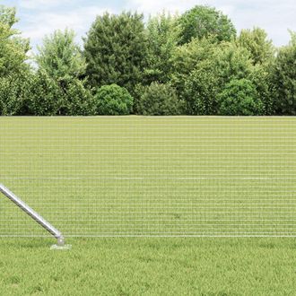 Berkfield Home Fence Post Set Set of 2 Galvanised Steel 25 x 0.5 m Sturdy in Silver