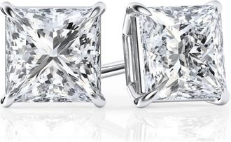 Grown Brilliance 2 Carat Princess Cut Lab Grown Diamond Stud Earrings