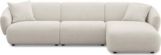 Castlery Auburn Chaise Sectional Sofa Right Facing Customized, (Performance Classic Twill) Cream, Spill Resistant, Modular for Sofas by Castlery