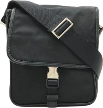 Prada Pre-owned Nylon Leather Shoulder Bag V167 - Dames - Vintage Schoudertas - Zwart - ONE Size - Nylon - Vintage