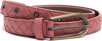 Bottega Veneta Bunny Leren Riem - Dames - Riemen - Roze - 80 CM - Leer - Accessoires