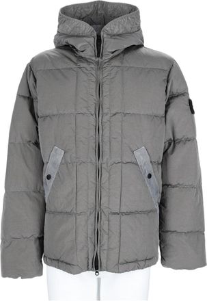 Stone Island Quilted Hooded Grey Sports Jacket