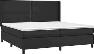 vidaXL Vidaxl - Cama Box Spring Con Colch&oacute;n Cuero Sint&eacute;tico Negro 200x200 Cm
