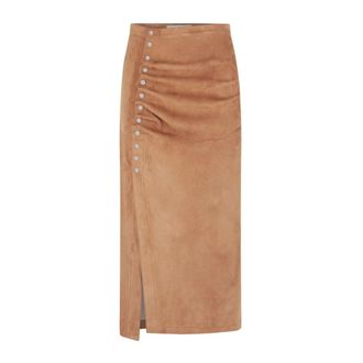 Paco Rabanne Dames, Rokken, Bruin, Maat: S Suède
