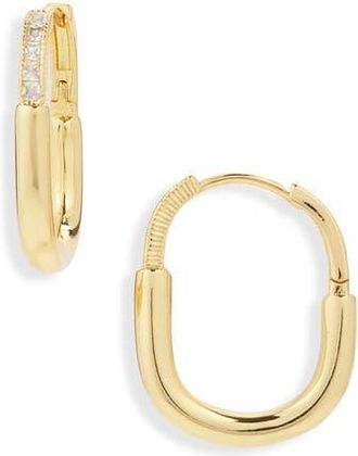 Panacea Crystal Oval Hoop Earrings in Gold at Nordstrom Rack