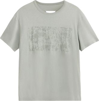 Maison Margiela Grey Wax Printed Cotton T-Shirt