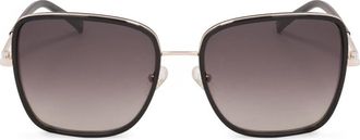 Kazar Zonnebril met vierkant metalen frame - Dames - Zonnebrillen - Zwart - ONE Size - Accessoires