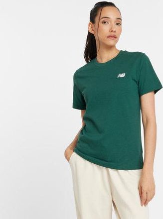 New Balance Mujer Sport Essentials Jersey T-Shirt en Verde, Jersey de algod&oacute;n, Talla XS