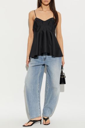 R&oacute;he Strappy Top, Womens, Black