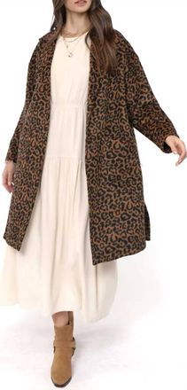 Sadie & Sage Animal Instinct Leopard Coat In Black/brown