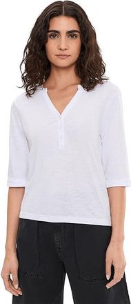 Sanctuary Rolled Sleeve T-Shirts Womens Clothing White : LG (US 10-12), Cotton/Rayon