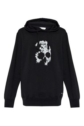 Alexander McQueen LACE SKULL HOODED TOP Size: XL, colour: BLACK