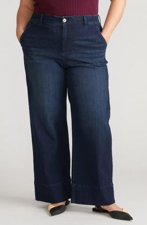 Universal Standard Carol High Waist Stretch Wide Leg Jeans in Daydream Blue at Nordstrom, Size 26W