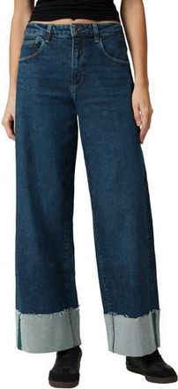 Mavi Cathy Cuffed Mid Rise Wide Leg Jeans in Dark Blue Denim at Nordstrom Rack, Size 28 X 29
