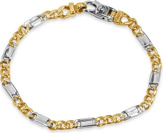 Pompeii3 Mens Figaro Link 14k Gold (13gram) or Platinum (21gram) 5mm Bracelet 8