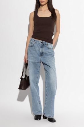 R&oacute;he Fitted Cut Top, Womens, Brown