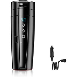OEM Taza T&eacute;rmica Para Coche De 400 Ml - Acero Inoxidable 304 - Control Inteligente De Temperatura De 20 A 95 &deg; - Alimentaci&oacute;n De 12 V/24 V -crezuo