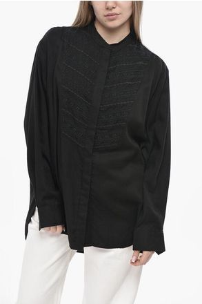 Isabel Marant ETOILE Embroidered Blouse BRITTEN With Mandarin Collar size 46