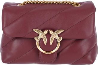 Pinko Bordeaux Love Puff Calfskin Shoulder Bag