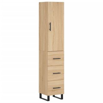 vidaXL Aparador De Madera Contrachapada Roble Sonoma 34,5x34x180 Cm Vidaxl