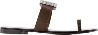 Giuseppe Zanotti Blahir Platte Sandalen - Dames - Sandalen - Bruin - 39 EU - Schoenen