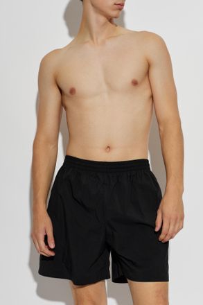 Balenciaga Swim Shorts With Logo, Mens, Black