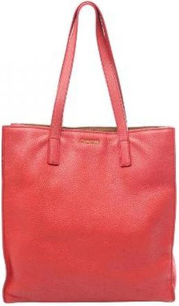 Miu Miu Pre-owned Leren Tote Bag - Dames - Vintage Shopper - Rood - ONE Size - Leer - Vintage