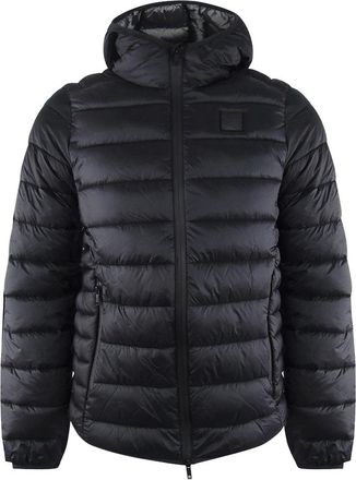 Iceberg Mens Ice Iceberg Hooded Padded Black Jacket - Size: 38/Regular
