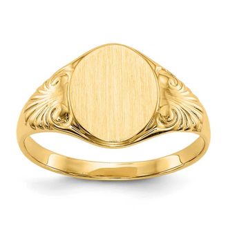 Diamond2Deal 14k Yellow Gold Closed Back Signet Ring