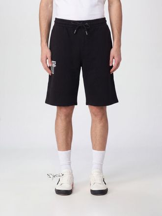 Off-white High-Waisted Cotton Shorts with Drawstring and Logo