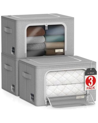 Sorbus Storage Bins With Metal Frame