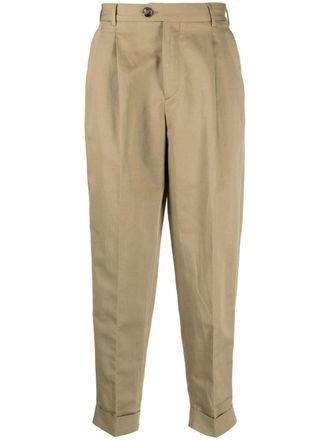 Pantaloni Torino pleat-detail chino trousers - Neutrals
