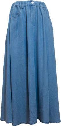 Emma & Gaia Midi Rok - Dames - Midirokken - Blauw - M - Rokken