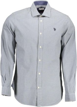 U.S.Polo Association Slim Fit Lange Mouwen Overhemd - Heren - Casual Overhemden - Blauw - 2XL - Overhemden
