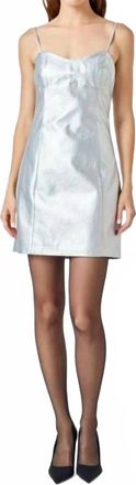 endless rose Metallic Mini Dress In Silver