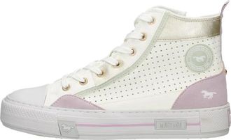 Mustang Veterschoenen Hoog - Dames - Sneakers - Wit - 38 EU - Schoenen