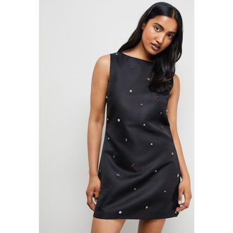 Warehouse Sleeveless Sequin Mini Dress in Black at Nordstrom, Size 8